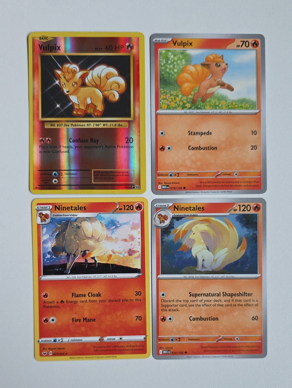 Pokemon Vulpix And  Ninetales Trading Card